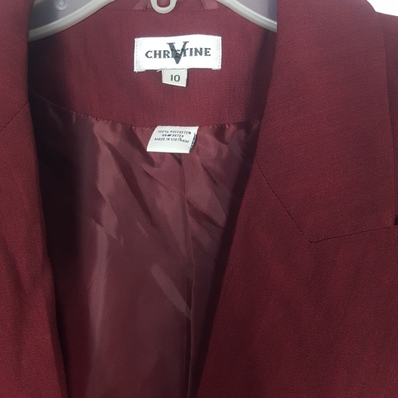 VTG Christine V Blazer SZ 10 Burgrandy Blood Red - Picture 3 of 5